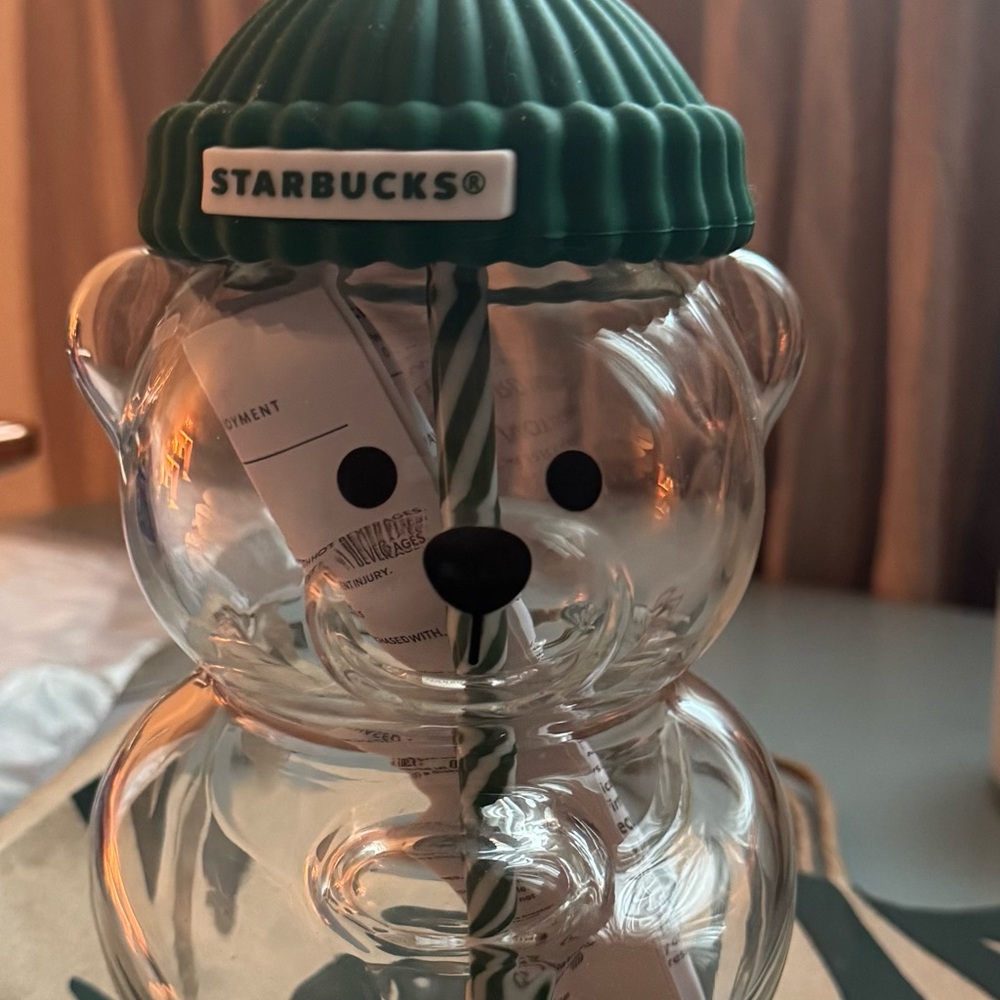 Starbucks Clear Glass Bear Mug